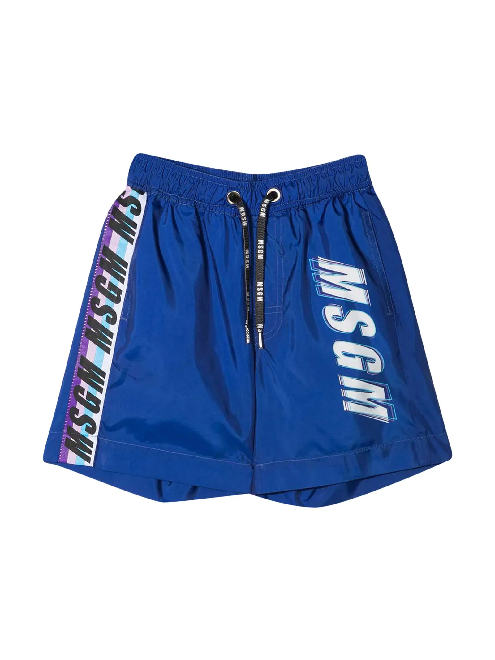 MSGM Kids Logo Print Drawstring Track Shorts