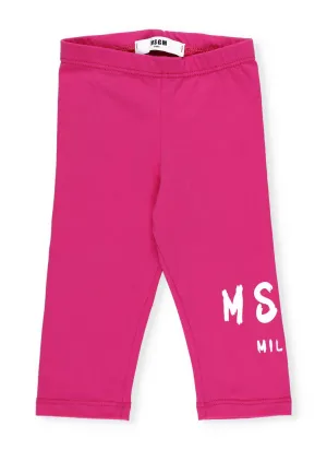 MSGM Kids Logo Print Leggings