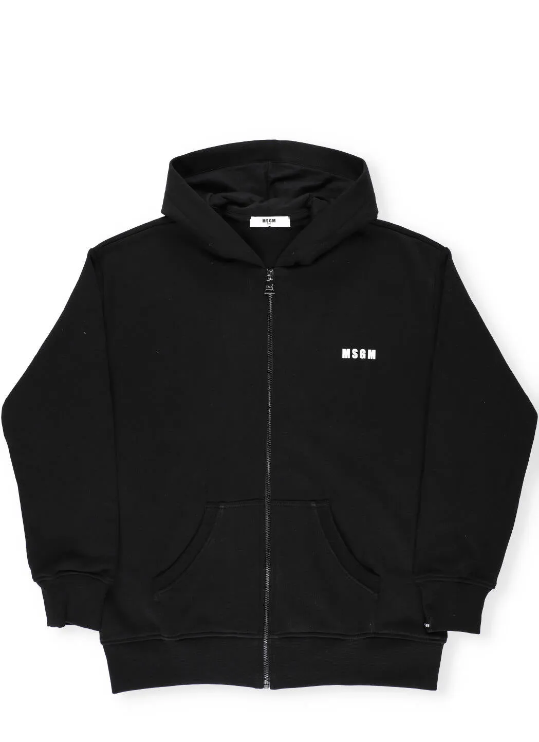 MSGM Kids Logo Print Zipped Hoodie