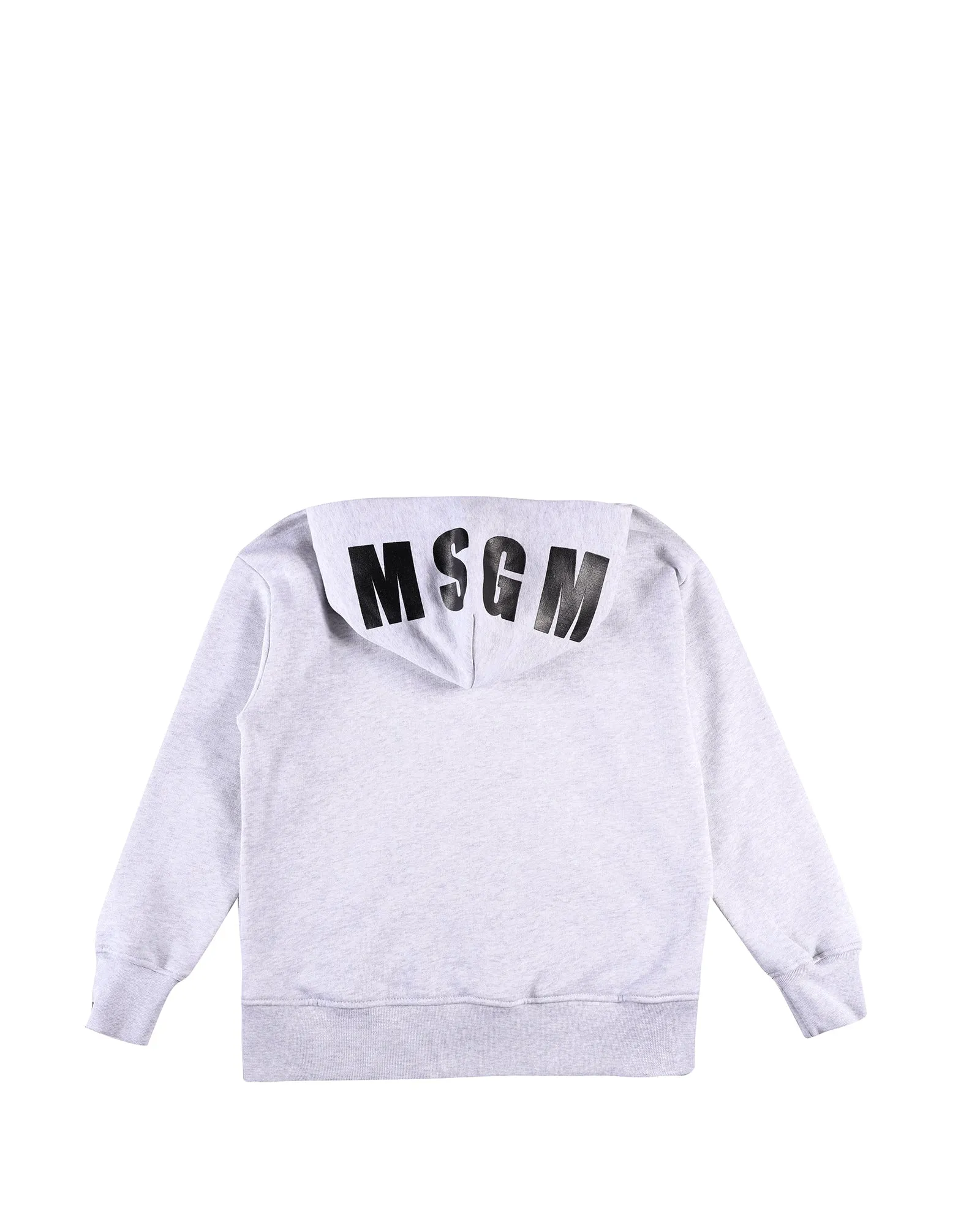MSGM Kids Logo Print Zipped Hoodie