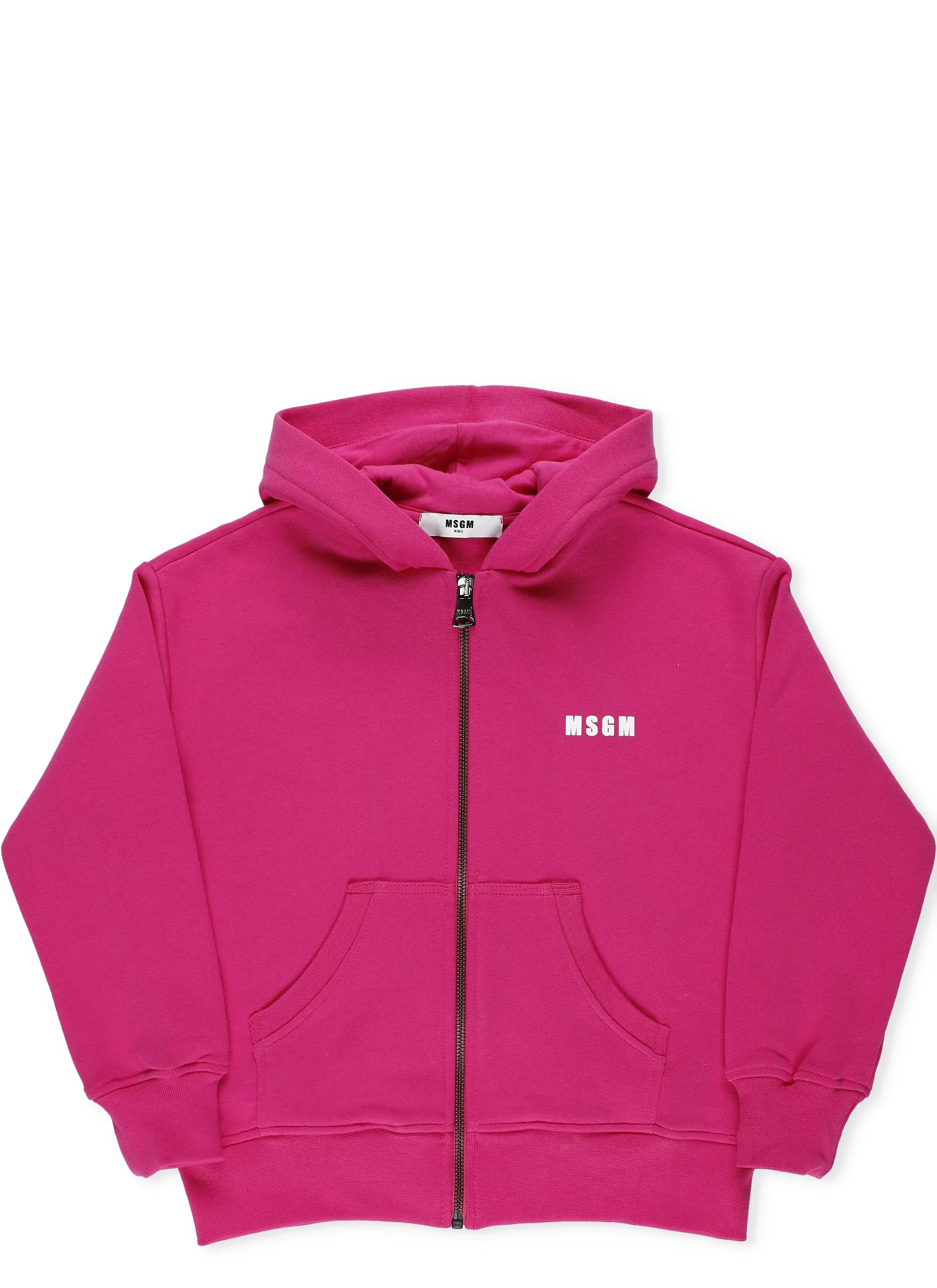 MSGM Kids Logo Print Zipped Hoodie