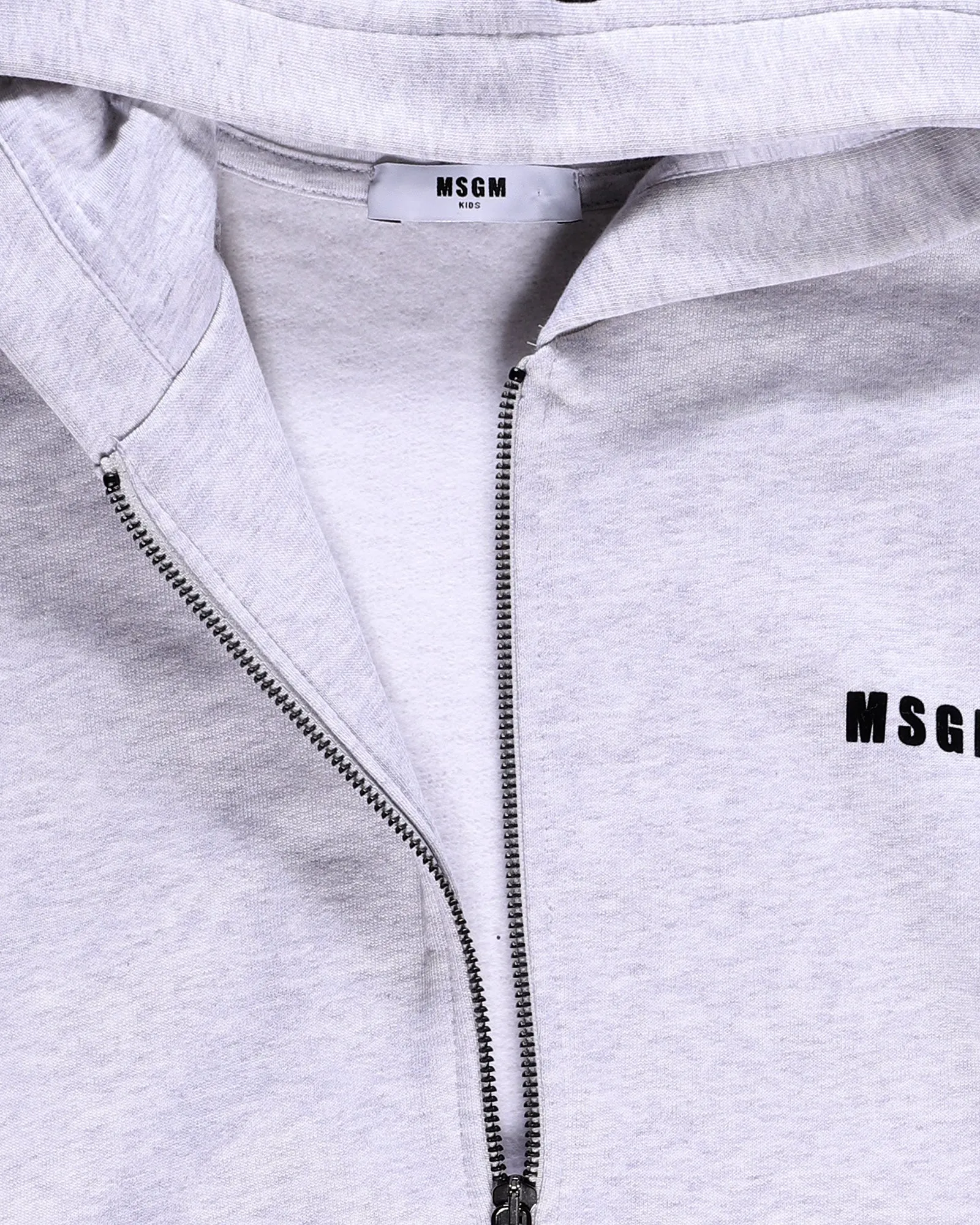 MSGM Kids Logo Print Zipped Hoodie