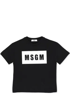 MSGM Kids Logo Printed Crewneck T-Shirt