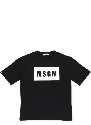 MSGM Kids Logo Printed Crewneck T-Shirt