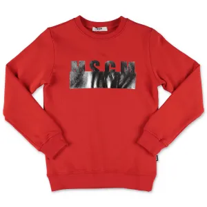 MSGM Kids Metallic Logo Printed Sweatshirt