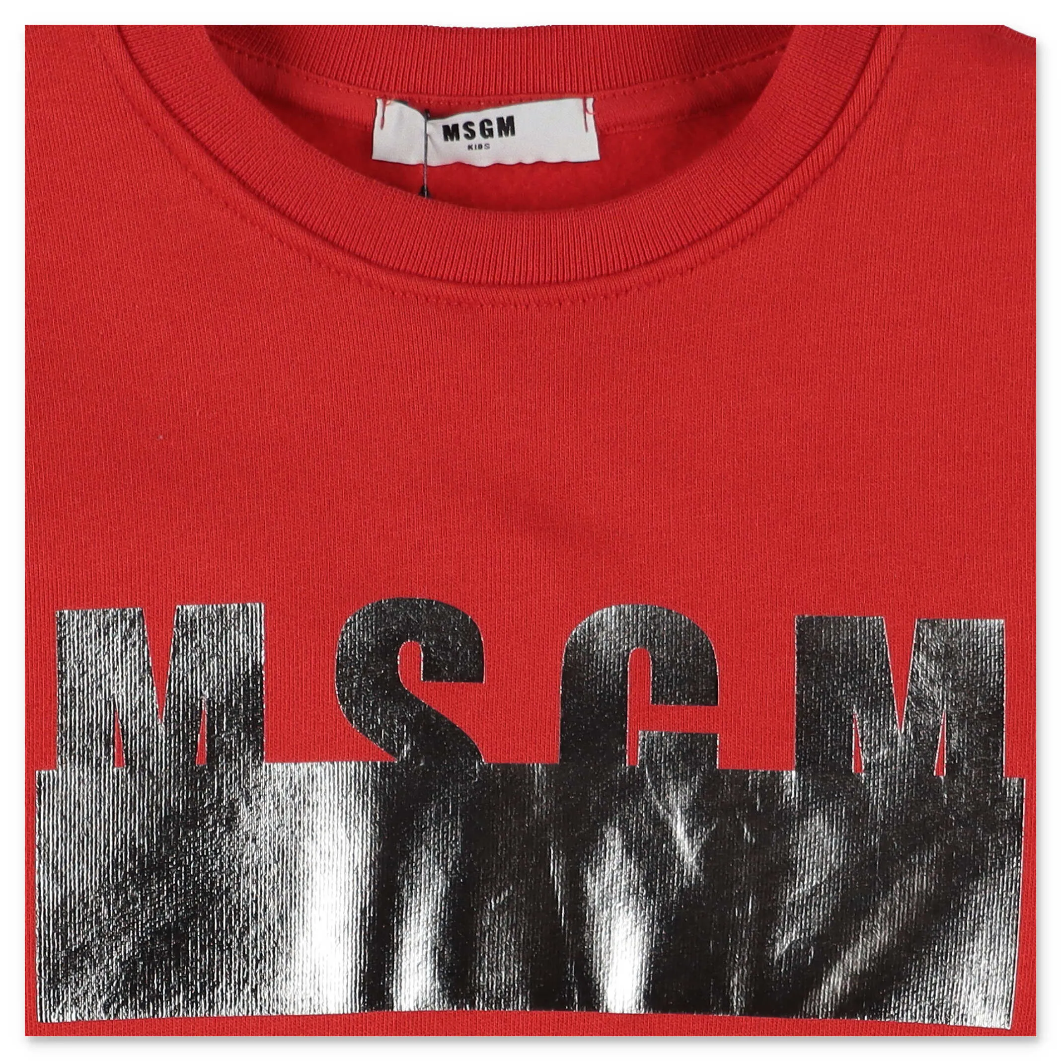 MSGM Kids Metallic Logo Printed Sweatshirt