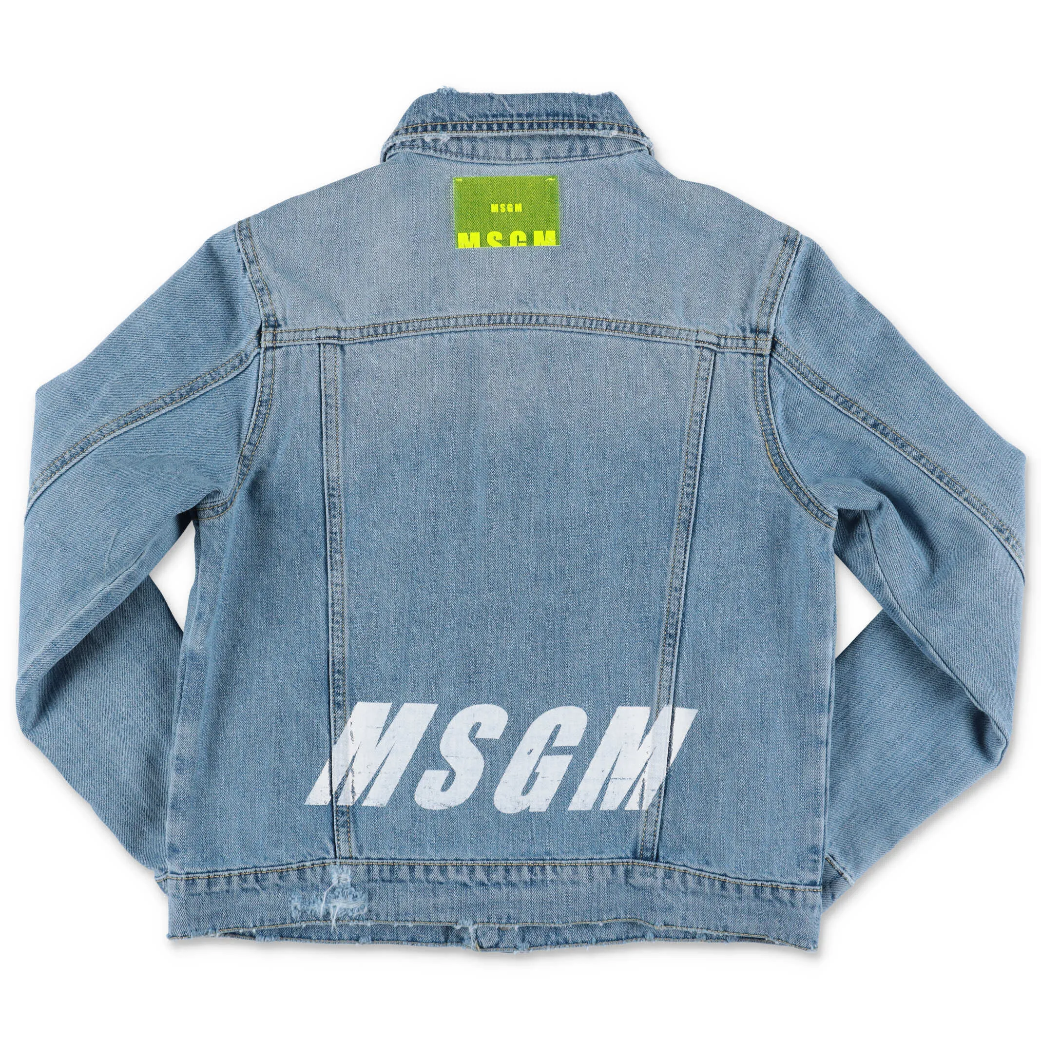 MSGM Kids Rear Logo Print Denim Jacket