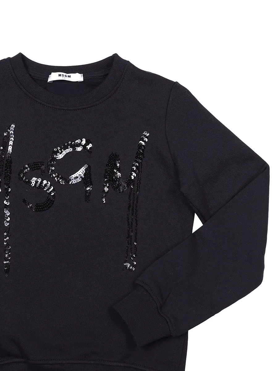 MSGM Kids Sequined Logo Sweatshirt