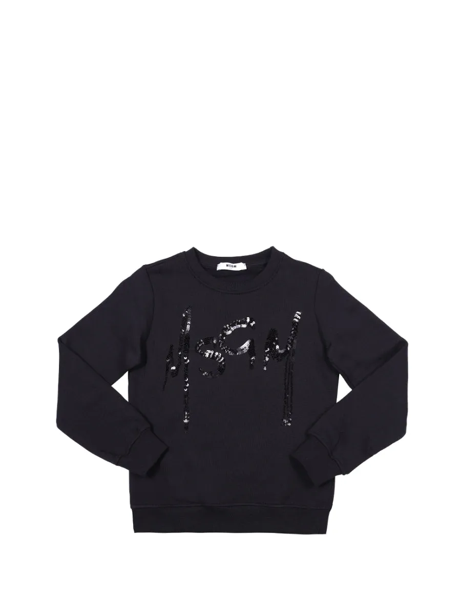 MSGM Kids Sequined Logo Sweatshirt