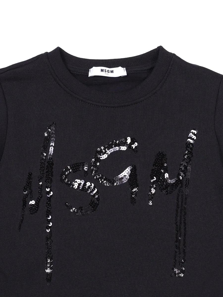 MSGM Kids Sequined Logo Sweatshirt