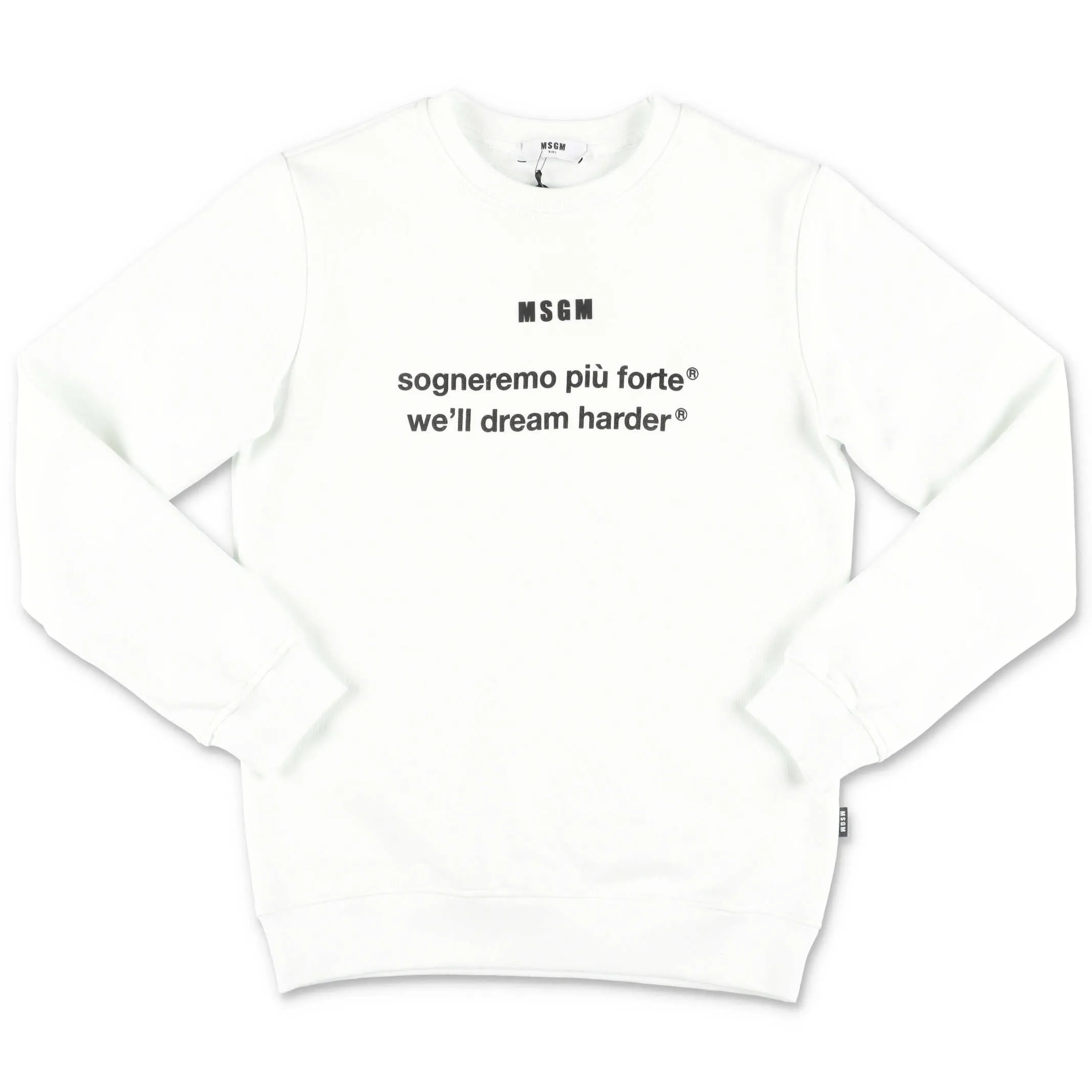 MSGM Kids Slogan Printed Crewneck Sweatshirt