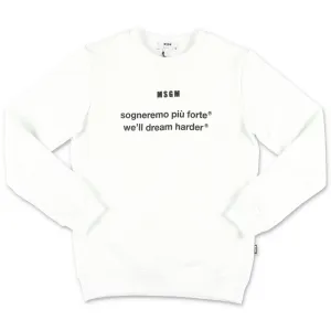 MSGM Kids Slogan Printed Crewneck Sweatshirt
