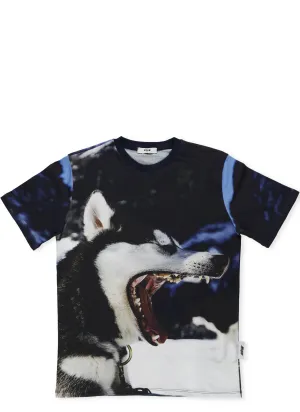 MSGM Kids Wolf Printed Crewneck T-Shirt