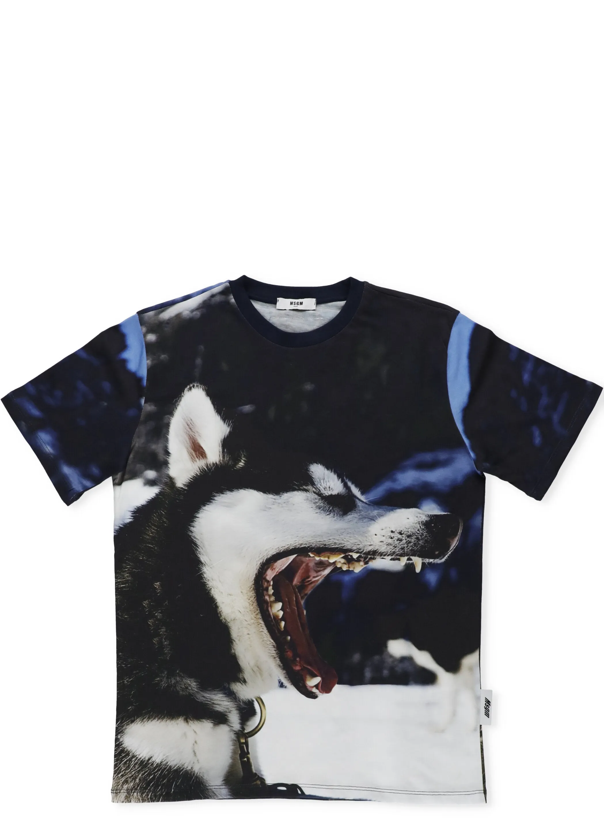 MSGM Kids Wolf Printed Crewneck T-Shirt