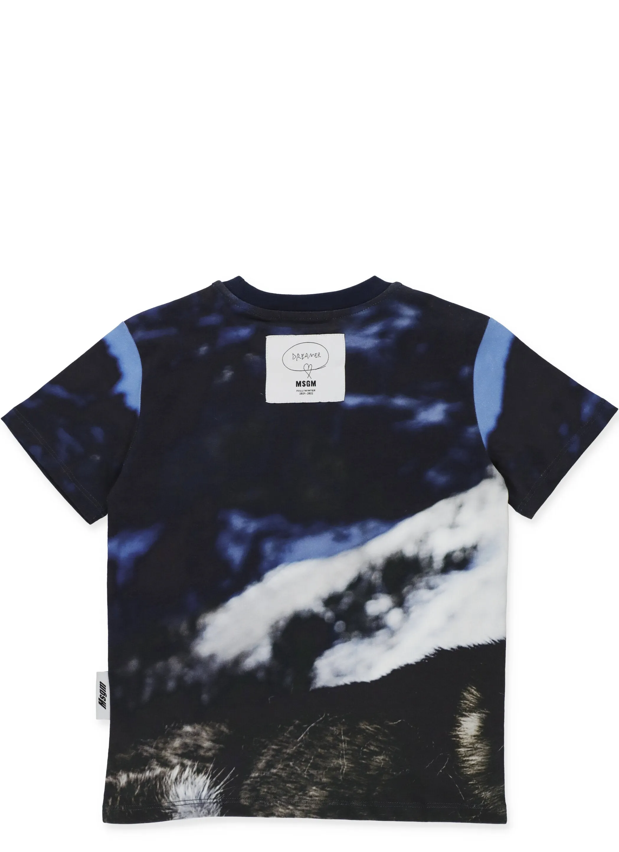 MSGM Kids Wolf Printed Crewneck T-Shirt