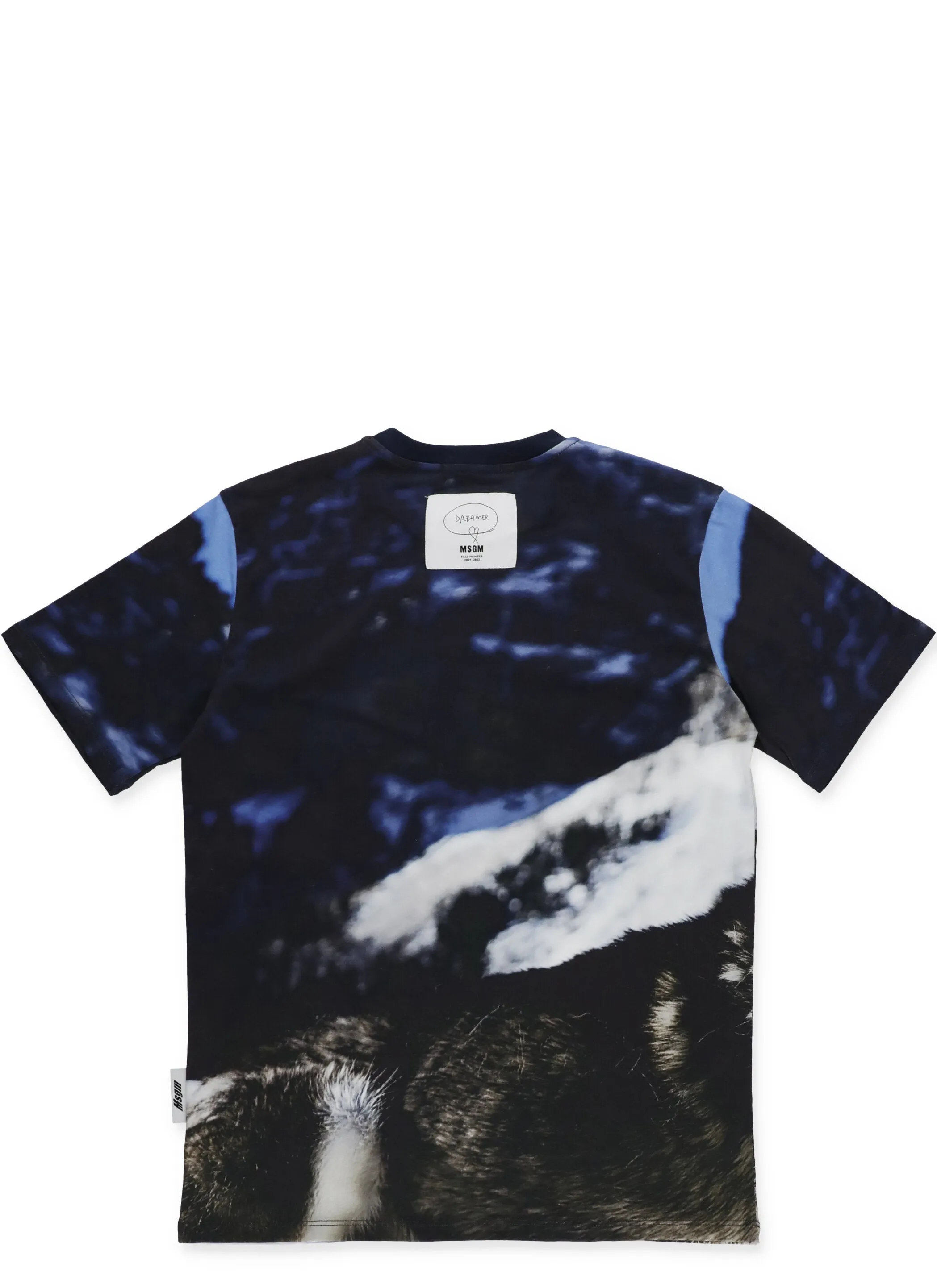 MSGM Kids Wolf Printed Crewneck T-Shirt