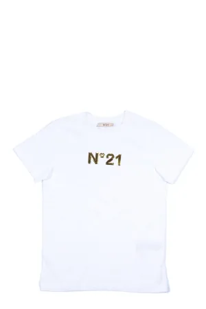 N21 Kids Metallic Logo T-Shirt