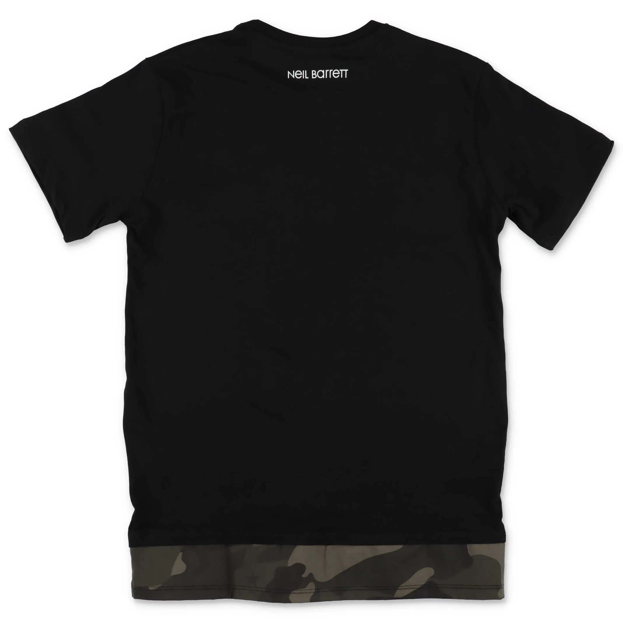 Neil Barrett Kids Thunderbolt Printed Camouflage Trim T-Shirt