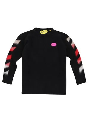 Off-White Kids Brushed Logo Print Crewneck Dress