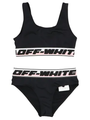 Off-White Kids Logo Waistband Bikini Set