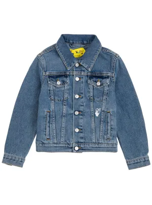 Off-White Kids Long Sleeved Arrows Buttoned Denim Jacket