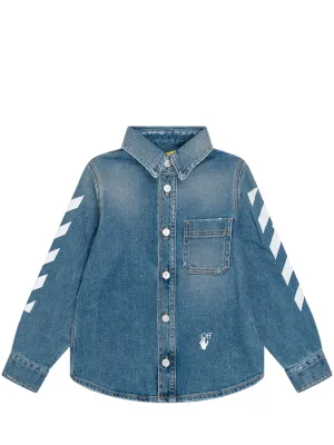 Off-White Kids Side Stripe Denim Shirt