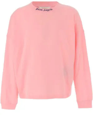 Palm Angels Kids Logo Print Crewneck Long-Sleeve T-Shirt