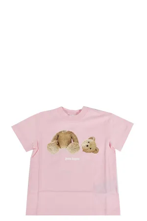 Palm Angels Kids Logo Print Crewneck T-Shirt