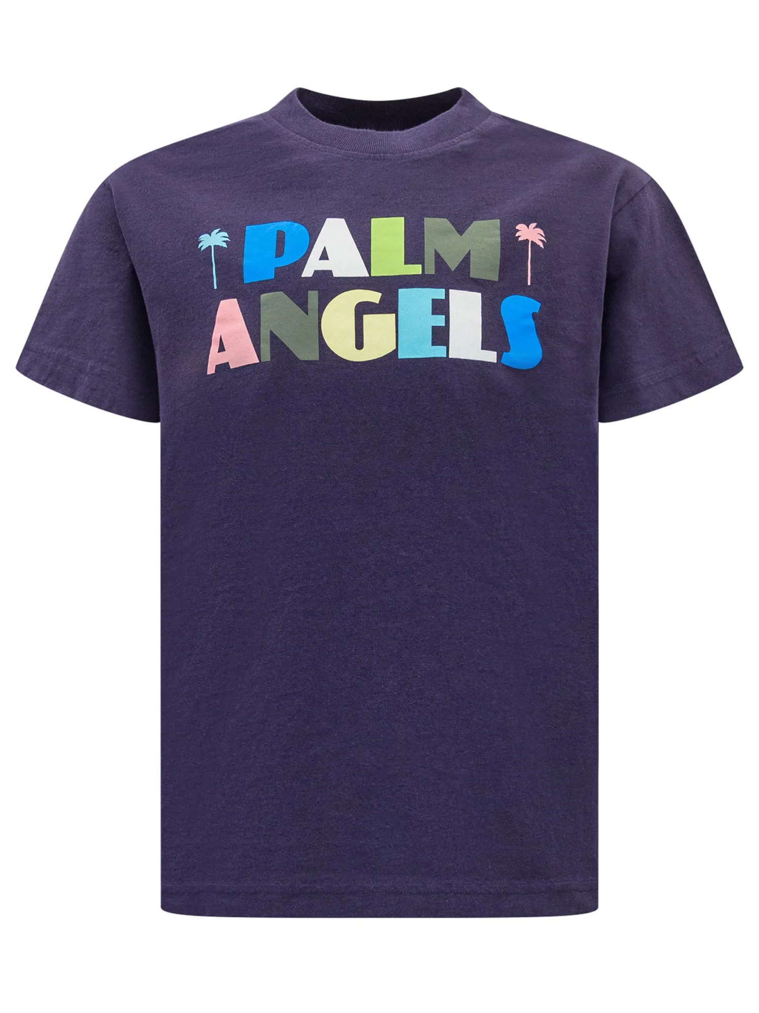 Palm Angels Kids Logo Print Crewneck T-Shirt