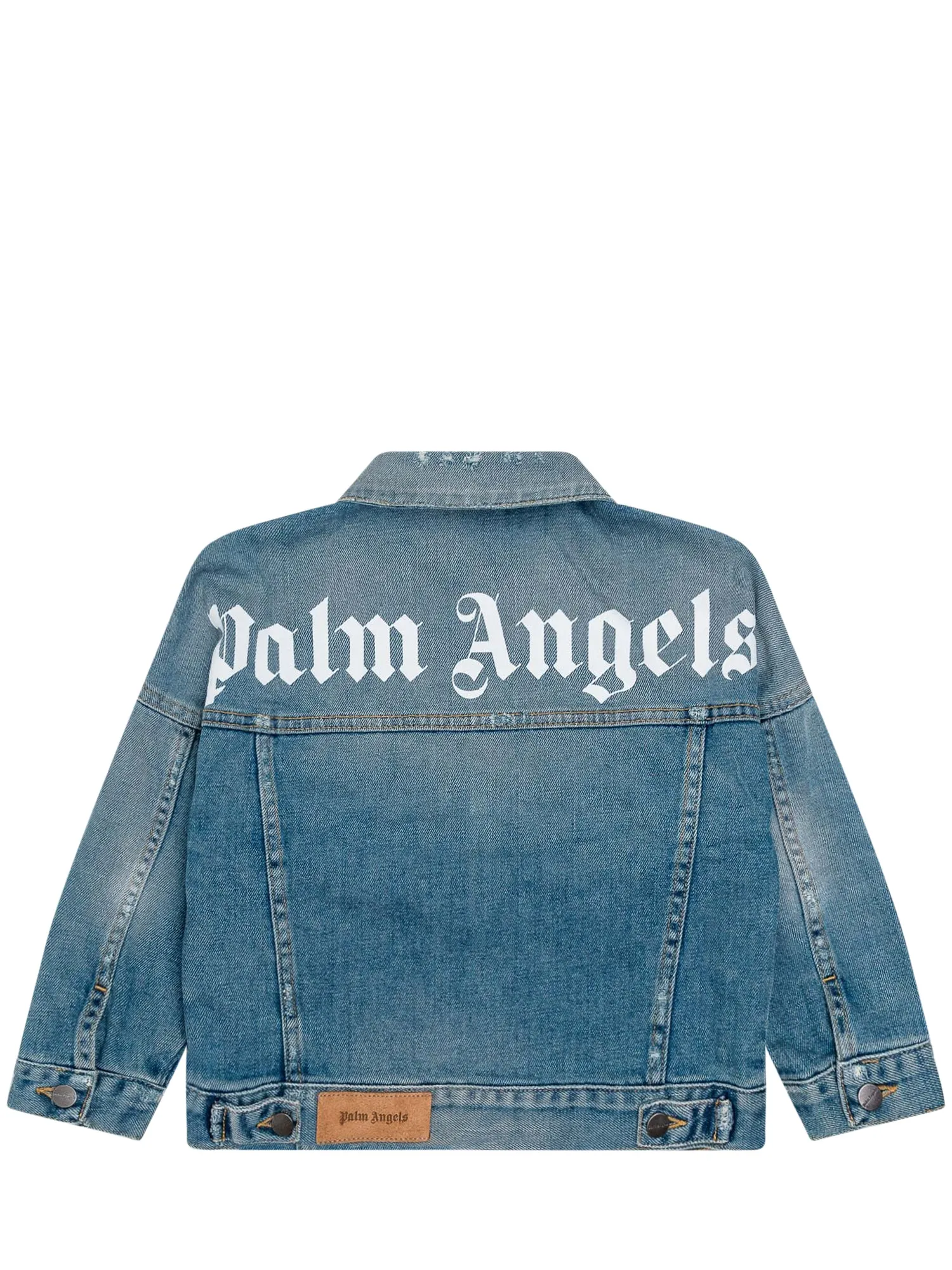 Palm Angels Kids Logo Print Denim Jacket
