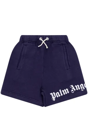 Palm Angels Kids Logo Print Drawstring Shorts