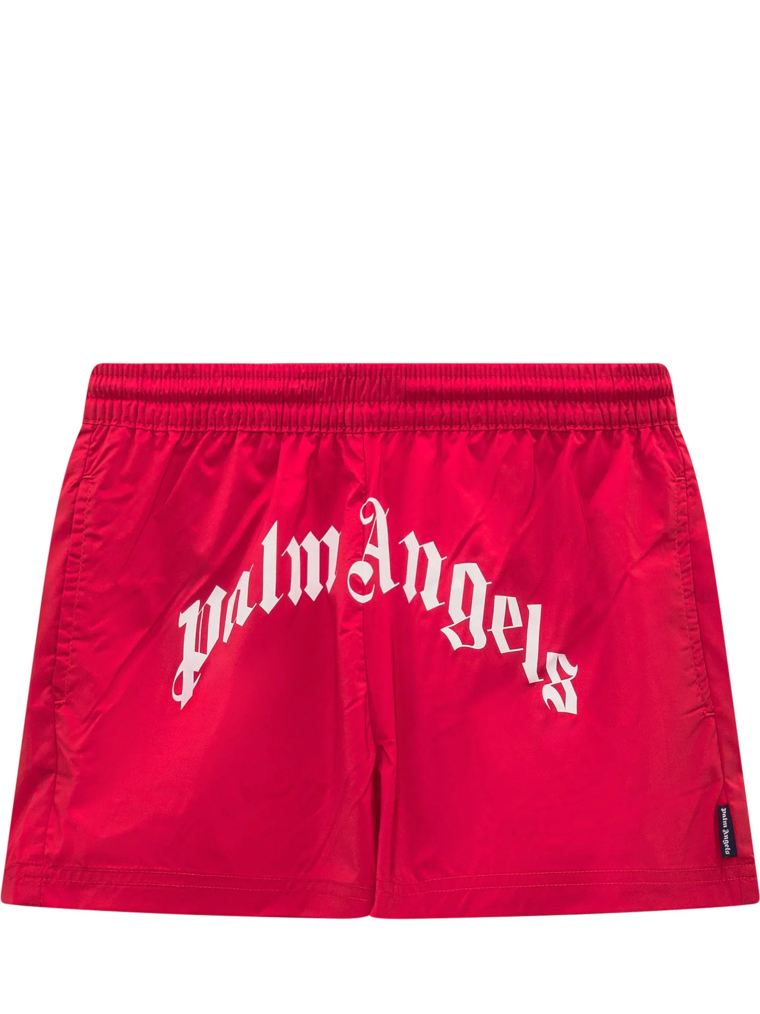 Palm Angels Kids Logo Print Elastic Waist Swim Shorts