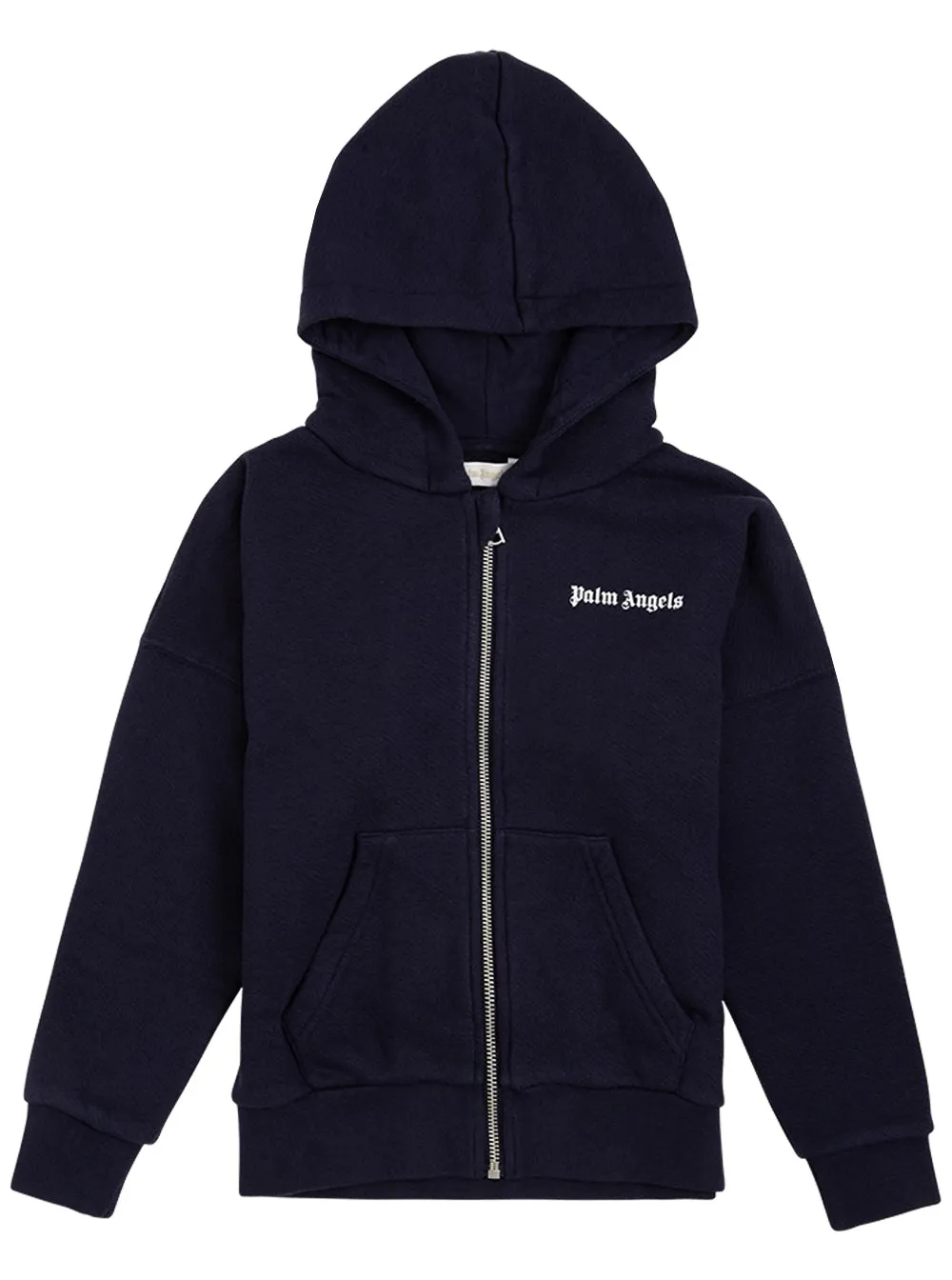 Palm Angels Kids Logo Print Zipped Hoodie