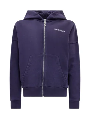 Palm Angels Kids Logo Print Zipped Jacket