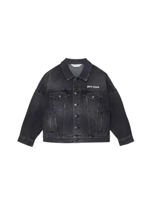 Palm Angels Kids Logo Printed Denim Jacket