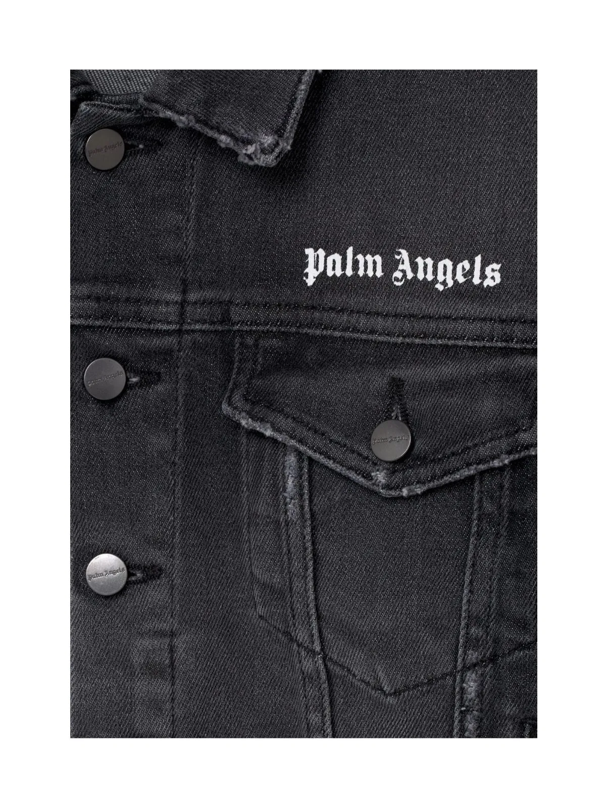 Palm Angels Kids Logo Printed Denim Jacket