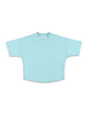 Palm Angels Kids Logo Printed Mockneck T-Shirt