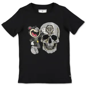 Philipp Plein Junior Crystal Embellished Skull T-Shirt
