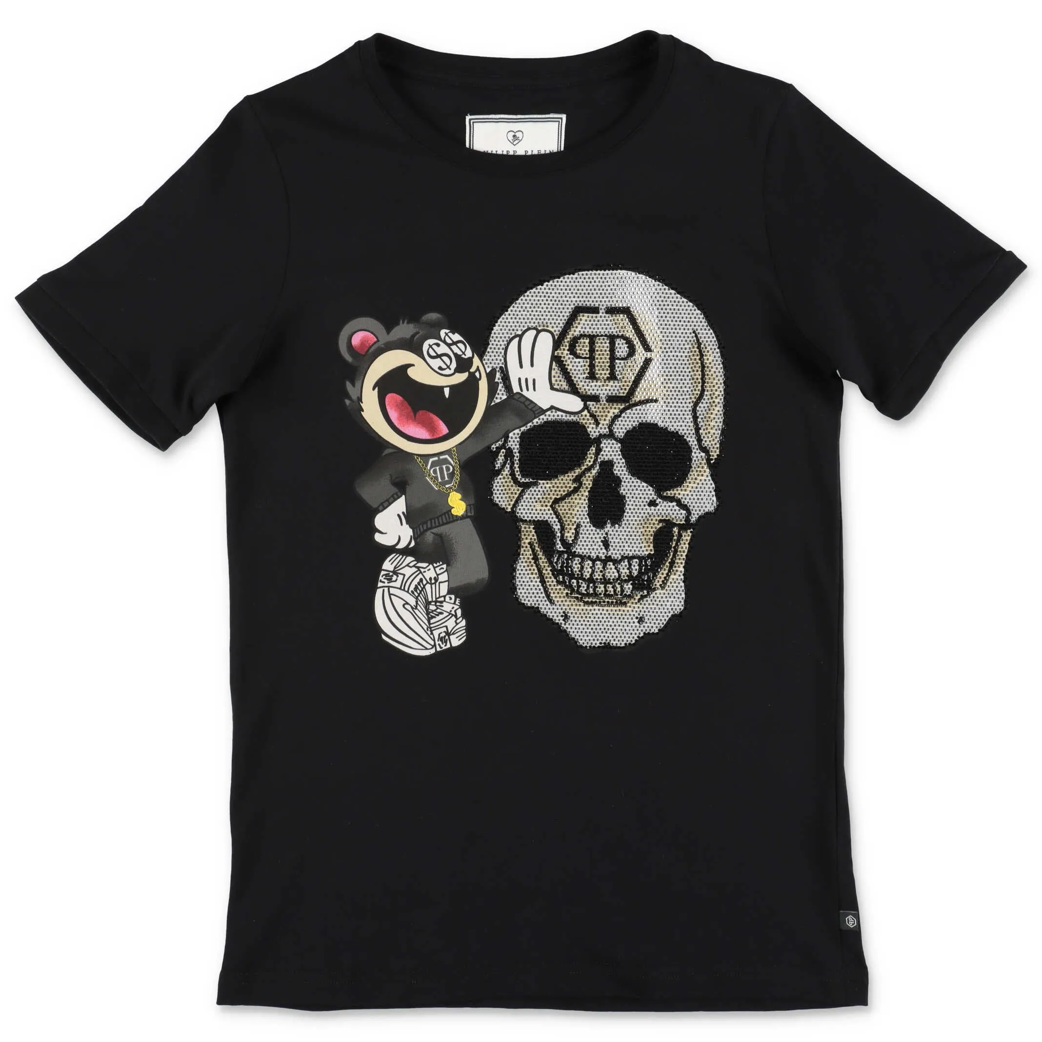 Philipp Plein Junior Crystal Embellished Skull T-Shirt