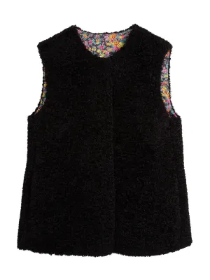 Philosophy Di Lorenzo Serafini Kids Floral Lined Faux Shearling Vest