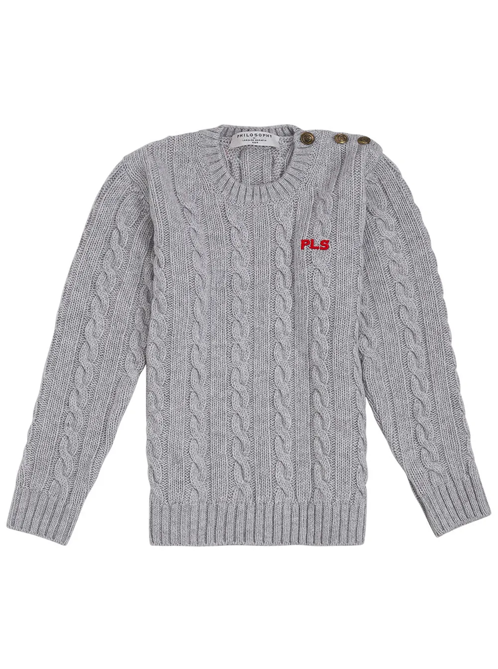 Philosophy Di Lorenzo Serafini Kids Logo Embroidered Cable Knit Jumper