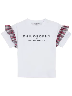 Philosophy Di Lorenzo Serafini Kids Logo Print Ruffled T-Shirt