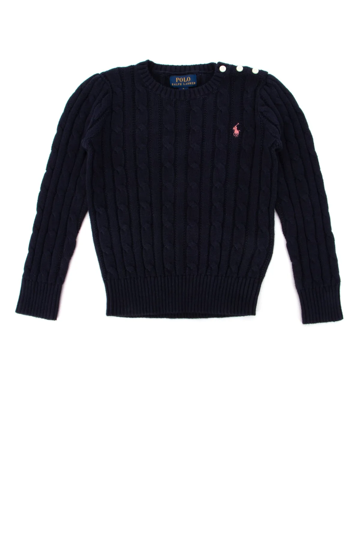 Ralph Lauren Kids Buttoned Cable Knit Jumper