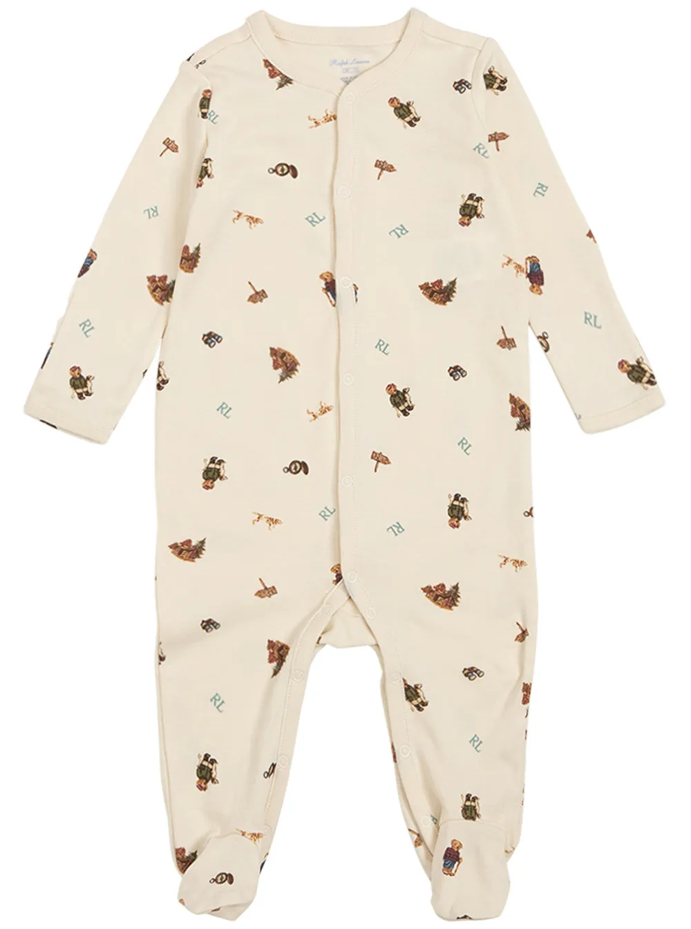 Ralph Lauren Kids Polo Bear Print Baby Pajamas