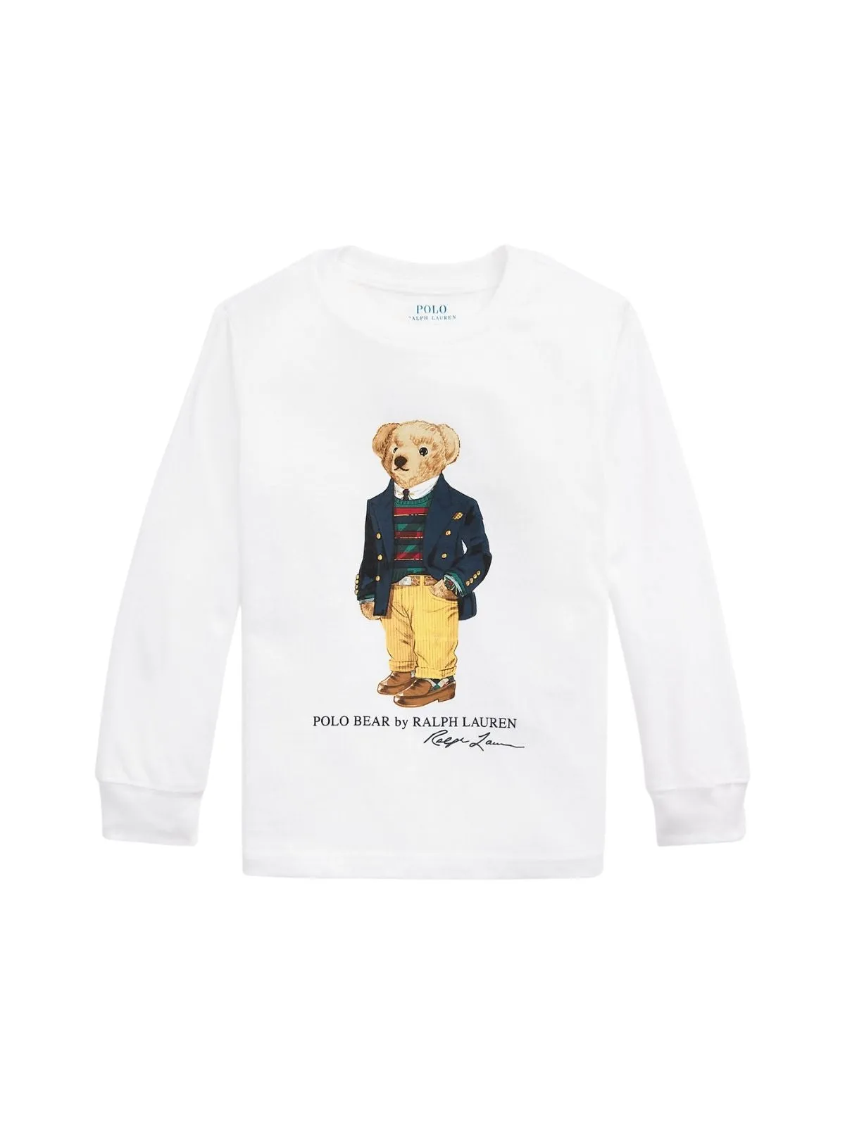 Ralph Lauren Kids Polo Bear Print Crewneck Long-Sleeve T-Shirt