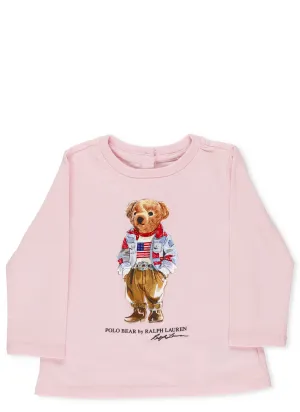 Ralph Lauren Kids Polo Bear Printed Long Sleeve T-Shirt