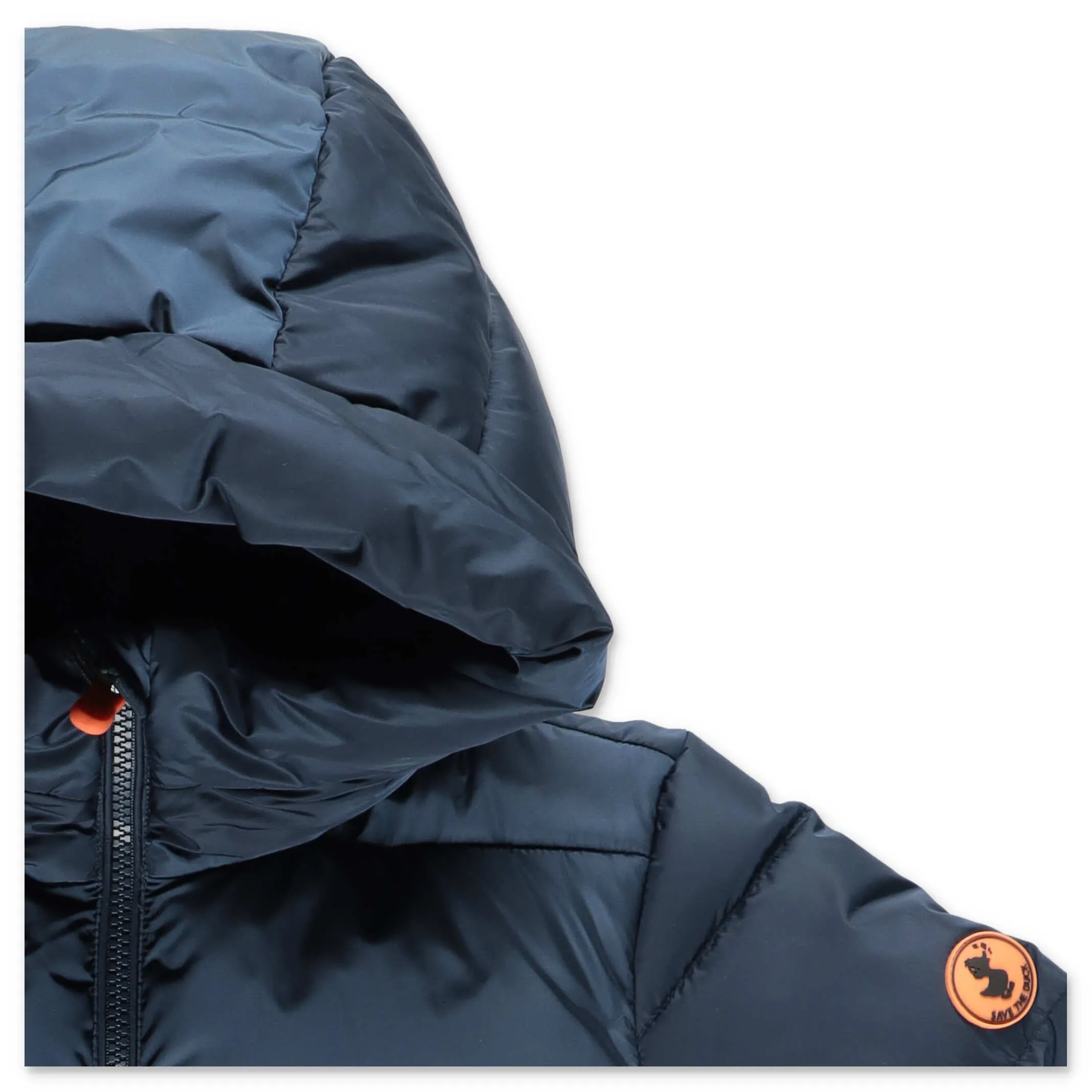Save The Duck Kids Logo Patch Hooded Puffer Coat