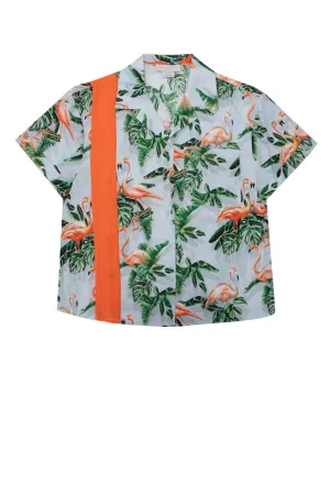Stella McCartney Kids Flamingo Print Short-Sleeve Shirt