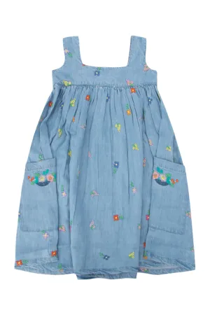 Stella McCartney Kids Floral Embroidered Sleeveless Dress