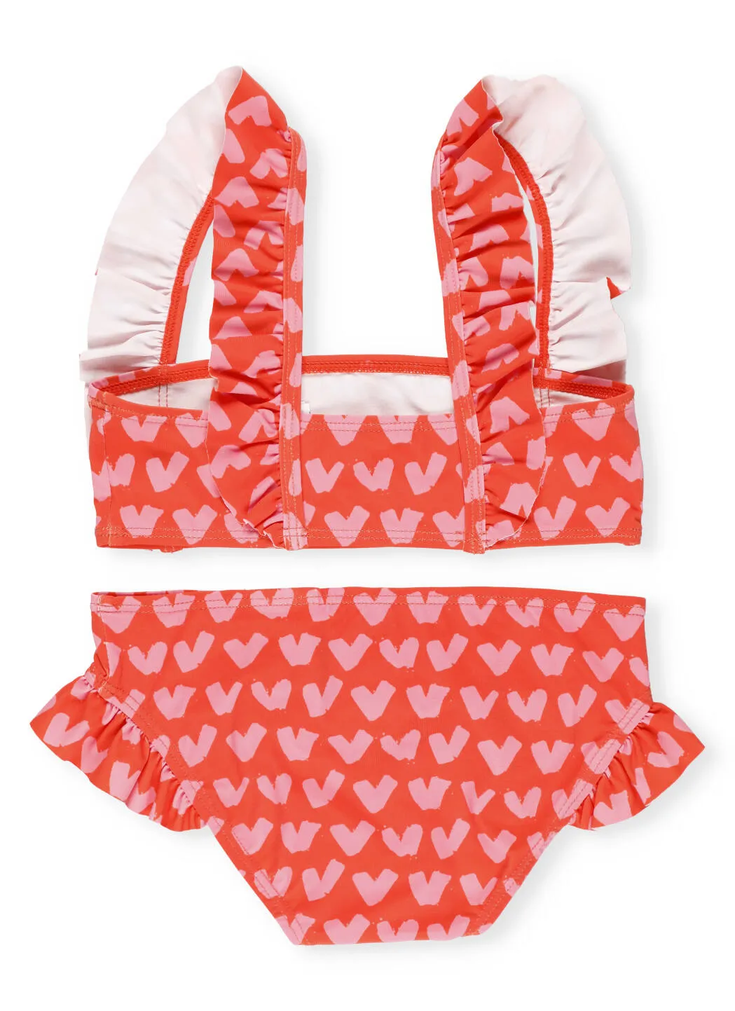 Stella McCartney Kids Heart Print Ruffled Bikini Set